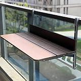 PLMNBQWE Klappbarer Balkon-Terrassentisch, Balkon-Klapptisch, Terrassen-Garten-Terrassentisch für den Außenbereich, Klappbarer Balustrade-Hängetisch für den Außenbereich