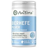 AniForte Bierhefe Pulver für Hunde 500g - Naturprodukt für glänzendes, kräftiges Fell & Vitale Haut, Mit Biotin & Vitamin B für Hunde
