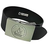 GravurManufakturBerlin Hosengürtel Tischler Handwerk Zunftzeichen Ledergürtel 4 cm breit Einheitslänge kürzbar