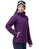 33,000ft Damen 3-in-1 Skijacke mit Fleecejacke Wasserdichte Doppeljacke Outdoorjacke Winterjacke Snowboardjacke Regenmantel Funktionsjacke, Lila 40