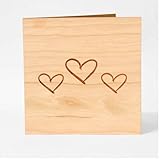 Original Holzgrußkarte - Liebeskarte & Valentinskarte - 100% Made in Austria, besteht aus Kirschholz - einzigartige Grußkarte, Hochzeitstag, Jahrestag, Verlobung, Liebeserklärung uvm