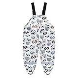 Hinzonek Kinder Regenlatzhose Matschhose wasserdichte Matschhose Winddicht Regenhosen Overalls Schneeanzug für Jungen und Mädchen im Freien Unisex 2-11 Jahre