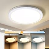 da LIGHT Led Deckenlampe Flach 18W 2000Lumen, Deckenleuchte Badezimmer 22CM IP54 Wasserdicht, Led Panel Rund 3000/4000/6000K 3CCT Einstellbar, Badlampe Decke für Küche Flur Wohnzimmer Schlafzimmer