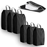 6 Stück Schuhbeutel Reise,Wasserfeste Staubdicht Schuhtasche Reise,Schuh-Aufbewahrungstasche mit Reißverschluss,Schwarz Schuhsack Reise für Schuhe für Schuhe, Turnschuhe, Absätze, Crocs(3L＋3S)