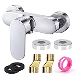 DGMI Mischbatterie Dusche, Duscharmatur Einhebelmischer, Einhebelmischer Dusche, Duscharmatur, Mischbatterie für Dusche Wandmontage, Chrom-Wasserhahn Dusche mit G ½ Auslauf