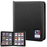 ProCase Sammelkarten Album mit Fenster für 324 Toploader, 9 Taschen Binder für 3'' x 4'' - Schwarz