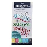 FABER-CASTELL 267116 - Tuschestift Pitt Artist Pen Lettering, 6er Etui bunt