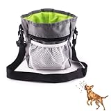 TMRBBesty Futterbeutel Hunde,Leckerlibeutel für Hunde,Futterbeutel Hundetraining,Hunde Leckerlie Tasche,Geeignet für Tiertraining und Futtering im Freien,Grau