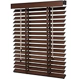Jalousie Holzjalousie Fenster innen 110 120 130 140 150 160 cm, 50mm Lamellen, Holz Jalousien Horizontal Verdunkelung Einfache Montage, Jalousette Echtholz Wärmedämmung für Decke, Büro(Walnut)