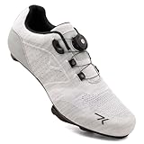 Feyenold Herren Fahrradschuhe Damen Radsport Schuhe Kompatibel mit Peloton & Kompatible Installation Look SPD SPD-SL Delta Lock Pedal Reitschuhe Grau 37 EU