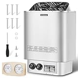 Mxmoonant 6KW Saunaofen, Elektroherd für Sauna, für Home, Hotel, Spa, Max. 9 m³, mit Sauna Hygrothermograph
