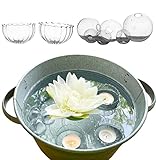 Glas Schwimmschale mit Schwimmkugel klar, 8-teilig - Schwimmsortiment, Schwimmkerzen, Tischdeko, Teelichthalter