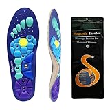 Magnetische Einlegesohlen Original, Massage Magnetische Einlegesohle, Magnetische Schuheinlagen Akupunktur, Reflexologie Akupressur Einlagen, Magnetische Orthopädische Einlegesohlen (Blau)