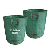 Gartenabfallsack 200Lx2,Gartensack Laubsack, Gartensäcke Grünabfall Wasserdicht Faltbar Wiederverwendbar, Behälter für Gartenabfälle,Grassack mit Griffe für Gras Laub Hecke Gartenabfall