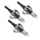 Mangobuy 6 Stück Jagdspitzen 100 Grain Schwarz Jagd Pfeilspitzen Bogenschießen für Compoundbogen Armbrustjagd