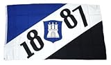 Fahne/Flagge Hamburg 1887 Fan NEU 90 x 150 cm Flaggen