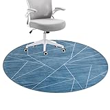 Honorstar Bodenschutzmatte für Hartböden 120cm Stuhlunterlage Gaming Teppich Bodenschutzmatte Bürostuhl Matte Runden Bodenmatte rutschfest Bürostuhlunterlage Stuhlmatten (Blau)