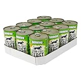 Benevo veganes Hundefutter nass (12 x 395g), Hypoallergen, weizenfrei, GVO-frei, Nassfutter für alle Rassen mit essentiellen Fettsäuren, Taurin, L-Carnitin, von PETA und Vegan Society UK genehmigt