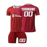 Fantrikot Fußball Trikot Kinder Benutzerdefiniertes T-Shirt und Shorts & Socken 3 Teiliges Set,Personalisiertes Hause/Auswärts Fußballtrikot für Erwachsener,Anzug Atmungsaktiv Trainingsanzug(#A)
