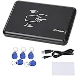 Risegun RFID Lesegerät, USB RFID ID Kartenleser Schreiber und Kopierer 125Khz USB RFID Reader Duplizierer mit 5 Schlüsselanhänger