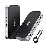 Laptop Docking Station, MOKiN 16 in 1 Docking Station USB C Dock mit Dual Monitor Display mit 2 HDMI 4K, DP, VGA, RJ45,100W PD für Dell Surface Lenovo