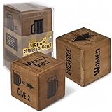 MIJOMA Trinkspiel XXL – 2 große Holz-Würfel mit Party-Sprüchen – Lustiges Würfelspiel für Erwachsene – Perfekt für Feiern, JGA & Spieleabende – 9,5 x 9,5 cm