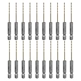SALI 20 teiliges HSS Bohrer Set Sechskantschaft Schnellbohrkronen Ø 1,5 mm Titan-beschichteter Bohrersatz Schnellwechsel 1/4'-Sechskantaufnahme Spiralbohrer Metallbohrer für Holz Kunststoff Aluminium