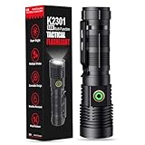 Banral Led Taschenlampe Aufladbar - Taschenlampe Extrem Hell - Mini Taschenlampe mit 4 Modi, Stufenlos Dimmbar, Magnetisch, Wasserdicht Taktisch Taschenlamp für Outdoor Camping polizei Notfälle