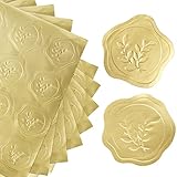 240 Stück 3,5cm Blätter Wachssiegel Selbstklebend Gold Briefumschlag Aufkleber Umschlagaufkleber Siegelaufkleber für Umschlag Postkarte Einladung Grußkarte Dekoration Wachs Siegel Sticker Hochzeit