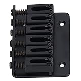 Gitarre Fixed Saddle Bridge Eisen Verbesserung der Intonation 6-Saitige Gitarre Hardtail Bridge Solides Set FüR Musikunterricht (Schwarz)