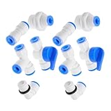 ANDRESLAD 10 Stück PE Wasseranschluss mit T Winkel Kugelventil aus Robustem Pe material Wasserdichtes Dichtungsring design Vielseitig für Wasserfilter Gartenschläuche und