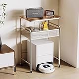 Aufbewahrungsregal für Kehrroboter, Standschrank für Roboterstaubsauger mit Rädern, Aufbewahrungsregale über dem Roboterstaubsauger, freistehendes Regal, Beistelltisch für das Wohn