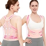 Vicorrect Posture Corrector für Frauen und Männer: Rückenstützband zur Linderung von Schmerzen im oberen Rücken und in den Schultern (Rosa, S)