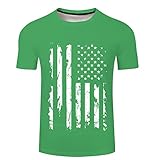 Herren-T-Shirt, Unabhängigkeitstag, Digitaldruck, lässig, Basic-T-Shirt, leicht, Button-Down-Shirt, grün, 5XL