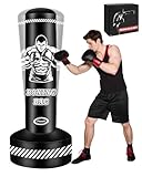 Boxsack Stehend Erwachsene, 180cm Freistehend Boxing Bag Aufblasbare Stehender Boxsack Kickboxing Taschen für MMA Muay Thai Fitness Taekwondo Frauen Männer Box trainingsgeräte