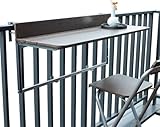 PLMNBQWE Multifunktionaler hängender Balkon-Klapptisch mit Einstellbarer Höhe
