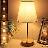 HSLighting Tischlampe Kabellos, Akku Tischleuchte mit Stoffschirm Nachttischlampe stufenlos touch dimmbar Leichtgewichts wiederaufladbar Tischleuchte für Nachttisch Esszimmer, Schwarz
