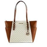 Michael Kors Charlotte Große Tragetasche mit Reißverschluss oben, Vanille, Large