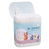 Reinigungsdrehungen 400 Stück Baby Wattestäbchen Ohr Nase Reinigung Q Tipps Ohrhörer Tupfer für Kleinkinder Kleinkinder Kinder Baumwollknospen Tupfer Sauberer