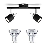 Philips Meranti Aufbaustrahler mit GU10 Fassung & Philips LED Scene Switch Spot GU10 50W - LED - Strahler Oberfläche - 2 flammige Spots - Schwarz