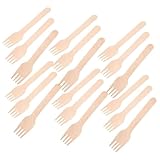 Beaupretty 100 Stk Kleine Einweggabel Gurkenstangen Mischgabeln Eis Fruchtgabel Gurkengabeln Camping-utensil Partygeschirr Steakgabeln Cocktail-picks Einfache Gabeln Beige Holz
