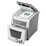 Leitz IQ Autofeed Small Office Aktenvernichter, 50 Blatt Papierstapel schreddern, Zeit sparen mit automatischem Einzug, Partikelschnitt P4, 20L Abfallbehälter, Leiser Betrieb für Büro, 80350000