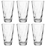 LEONARDO HOME Twist Wasserglas, 6er Set, spülmaschinenfeste Saft-Gläser, hochwertige & moderne Trink-Gläser, ergonomische, alltagstaugliche & geschwungene Wasser-Gläser, 300 ml, 023591