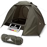 WANDERFALKE® Zelt 2-4 Personen wasserdicht 4.000mm, Ultraleicht & kleines Packmaß, Campingzelt mit Vorzelt, Familienzelt, Outdoor Zelte für Camping, Reise, Angeln, für warme & kalte Tage (Camp 2)