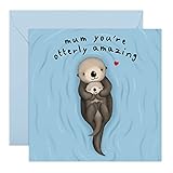 Central 23 - Lustige Geburtstagskarten für Mama - 'Mum You're Otterly Amazing' - Geburtstagskarten für Mama - Mama Geburtstagskarte - Mama Geburtstagskarten von Tochter - Niedliches Design