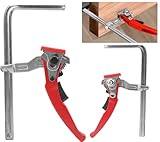 BIGP Hebelzwinge, Tischzwinge, Schnellspanner - 2 Stück Ganzstahl Zwingen mit 160mm Kapazität und 60mm Kehlentiefe für Schleifen und Schneiden