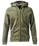 Baddery Jägerjacke Herren - Hirsch (bestickt) - Jagdjacke Männer - Geschenk für Jäger - Kleidung Jagd Zubehör (BY012 Zip-Hoodie Oliv XL)