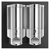 Zanzan Duschlotionsspender， Wandmontage Seifenspender Handbuch Handgelspender Luxus Plattieren Dusche Spender 400ml Lotion Pumpe Spender Flasche Seifenspender (Color : 2ChamberPunch-Free)