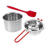 Ciieeo 1 Satz Schmelztiegel Brunnen Wachstopf Schokolade Schüssel Schmelzer Bar Wasserkocher Kerzengläser Soja Spender Granola Herstellung Messbecher Schmelzen Silver Rostfreier Stahl