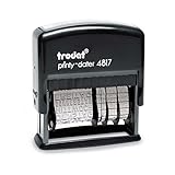 Trodat Printy 4817B Wortbanddrehstempel (ehem. 4812), Datum plus WOCHENTAGE, Selbstfärbend, Abdruck schwarz, 48 x 3,8 mm